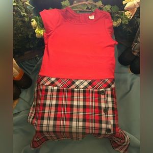 NWOT Wonder Nation little girls Red and Plaid holiday dress.